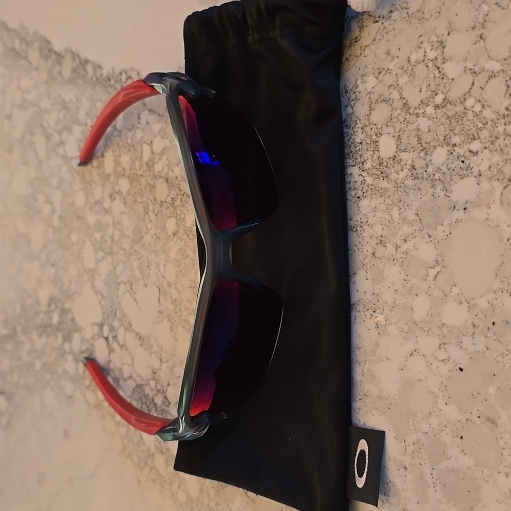 Oakley Red and Gray Flak 2.0 Sunglasses